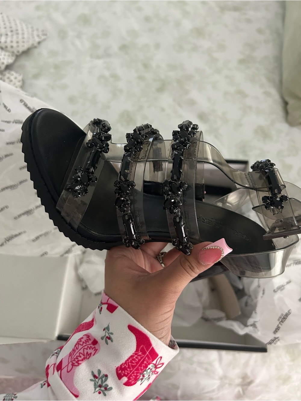 Karl Largerfeld Jeweled High Heels